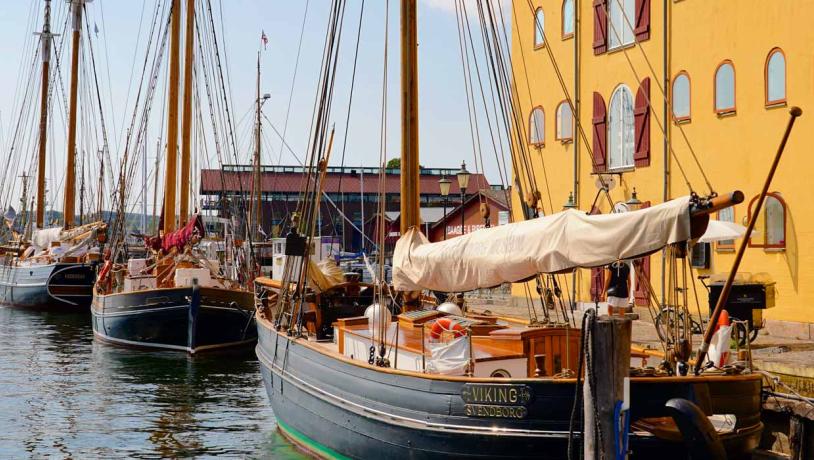 Gamle træskibe i Faaborg Havn