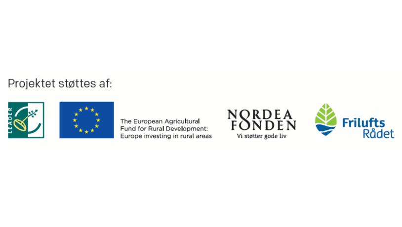 Logofrise med logoer fra Friluftsrådet, Nordea Fonden, EU m.m.