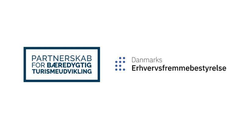 Billede af logoer fra Partnerskabe For Bæredygtig Turismeudvikling og Danmarks Erhvervsfremmebestyrelse