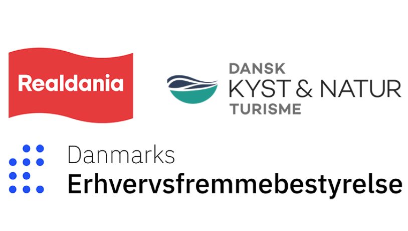 Logoer Danmarks Erhvervsfremmebestyrelse Realdania Dansk Kyst og Natur Turisme