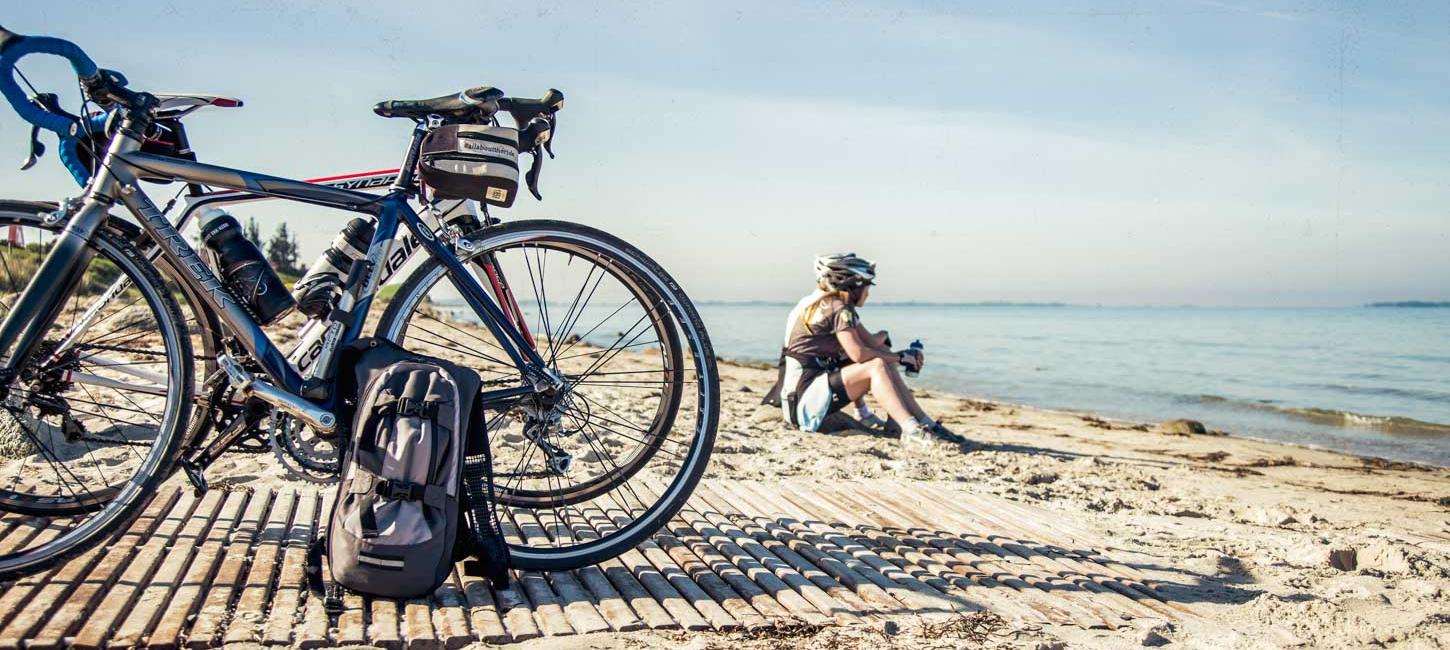 cykelpause på strand