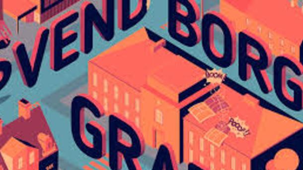 Svendborg graphic - røde bygninger illustreret med teksten "Svendborg Graphic"