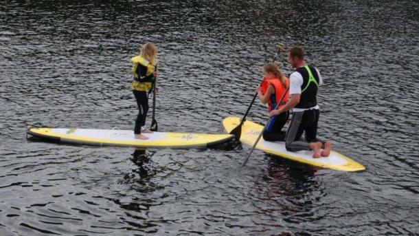 sup strandlykken skovlund camping vand hav kajak
