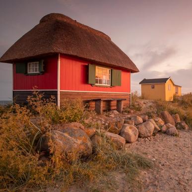 Badehusene på Ærø er et populært udflugtsmål