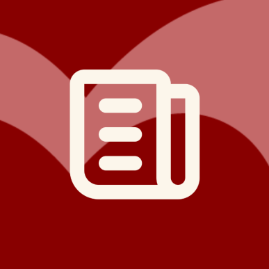 Ikon af avis nyheder på rød baggrund